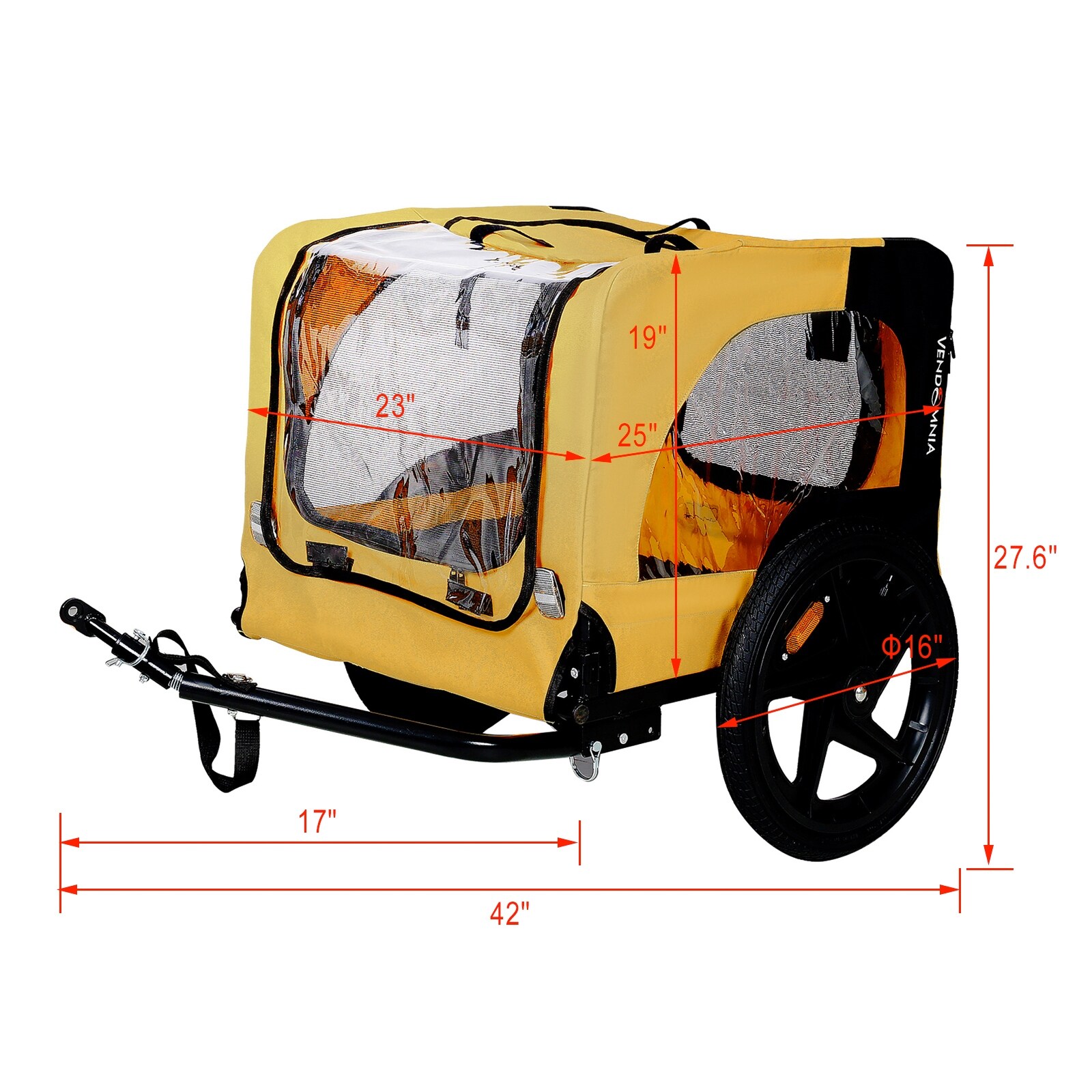 Outdoor Heavy Duty Foldable Utility Pet Stroller Dog Carriers Bicycle Trailer Green