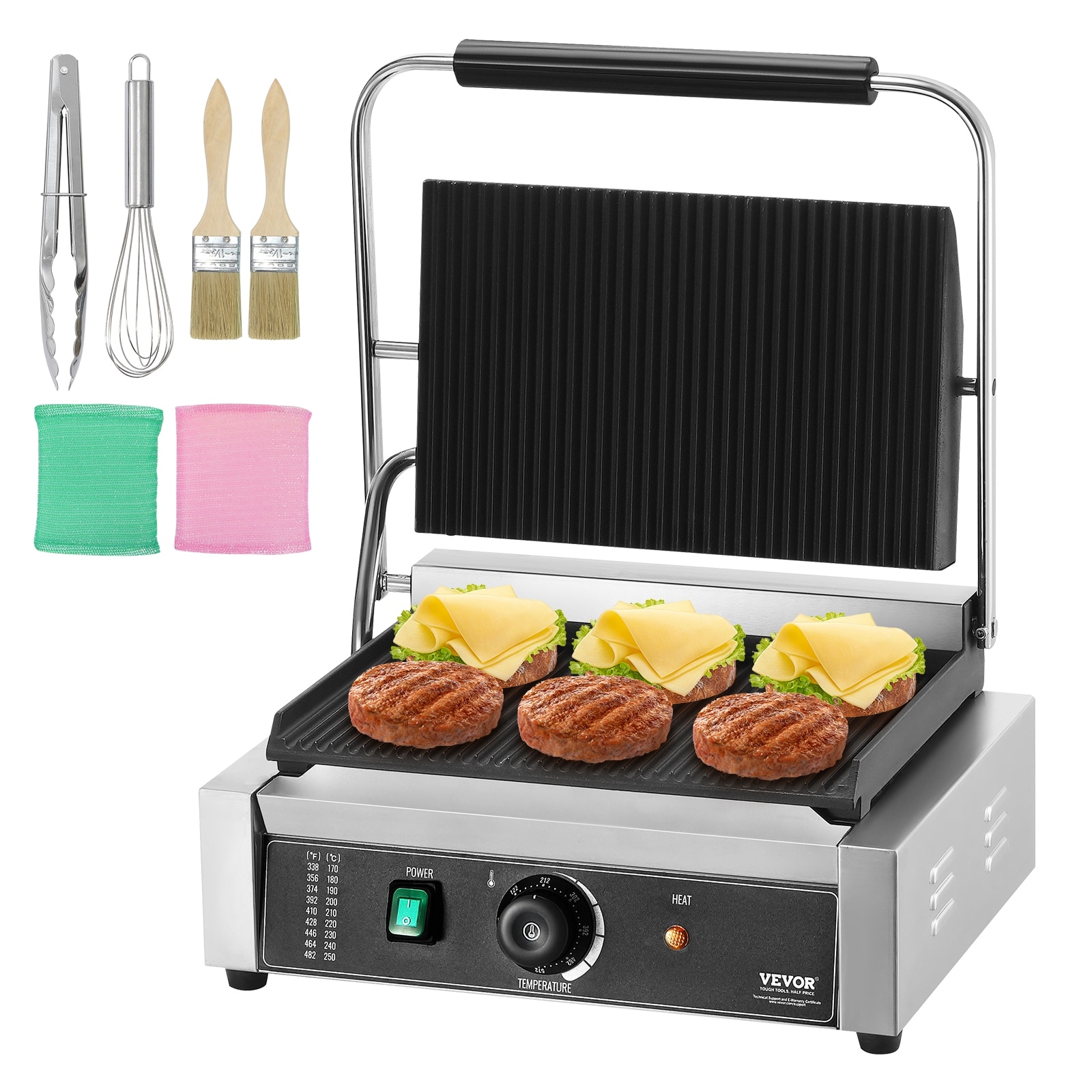 Panini Press Gourmet Grilled Cheese and Sandwich Maker by Chef Buddy Silver Bed Bath Beyond 6270293