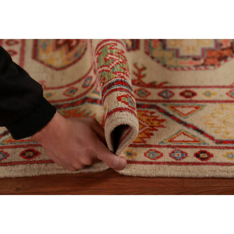 Kazak Geometric Foyer Rug Handmade Wool Carpet - 2'8"x 3'11"