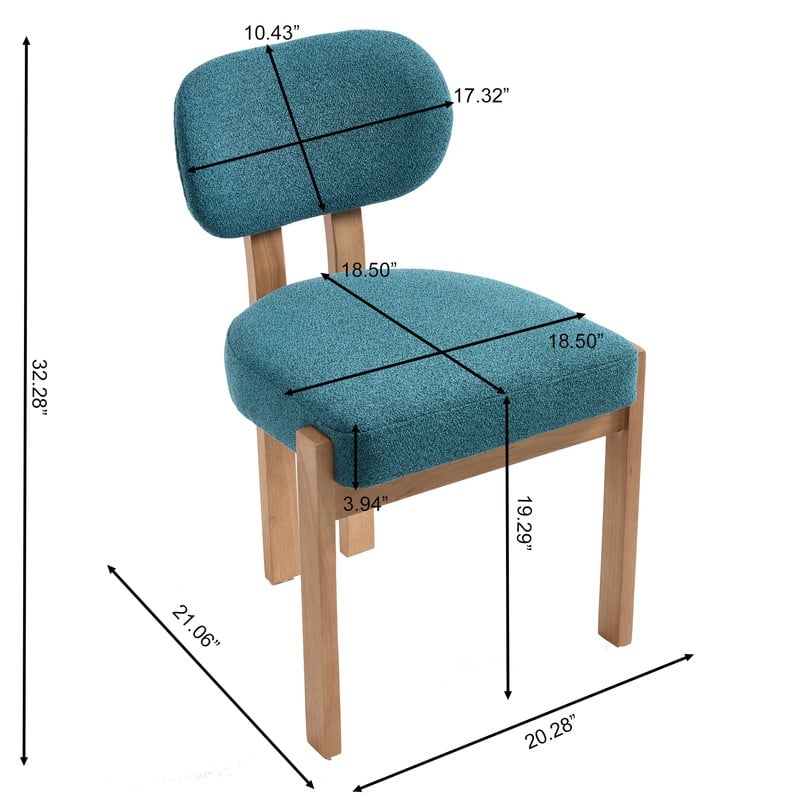 [Set of 2] Modern Farmhouse Dining Chairs – Upholstered Fabric Seats with Wooden Frame‌.