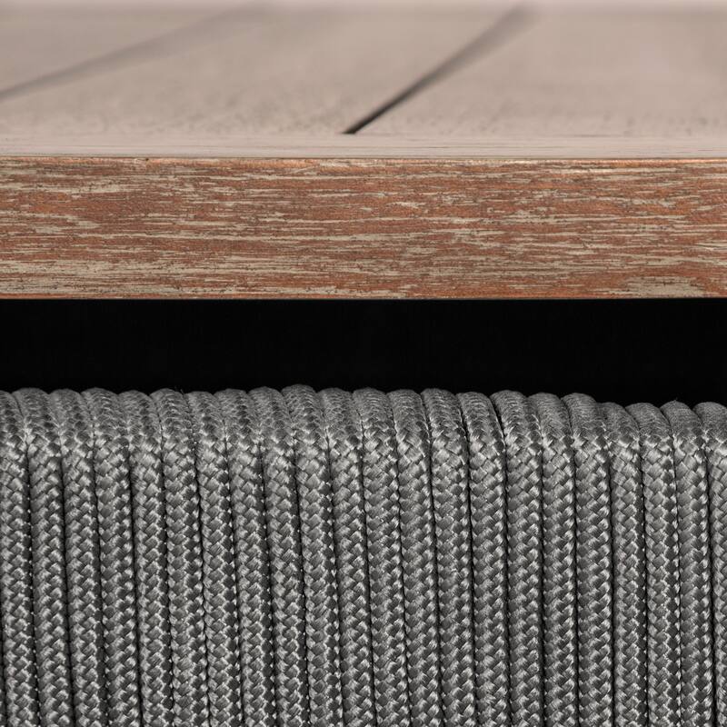 Orbit Indoor Outdoor Patio Dining Table in Weathered Eucalyptus Wood