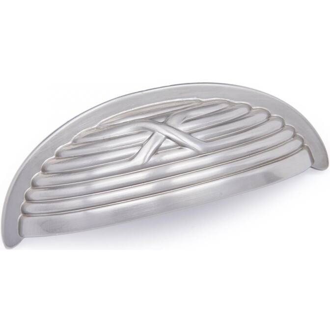 RK International CF 956 Lines and Crosses 3" Center to Center Solid - Satin Nickel