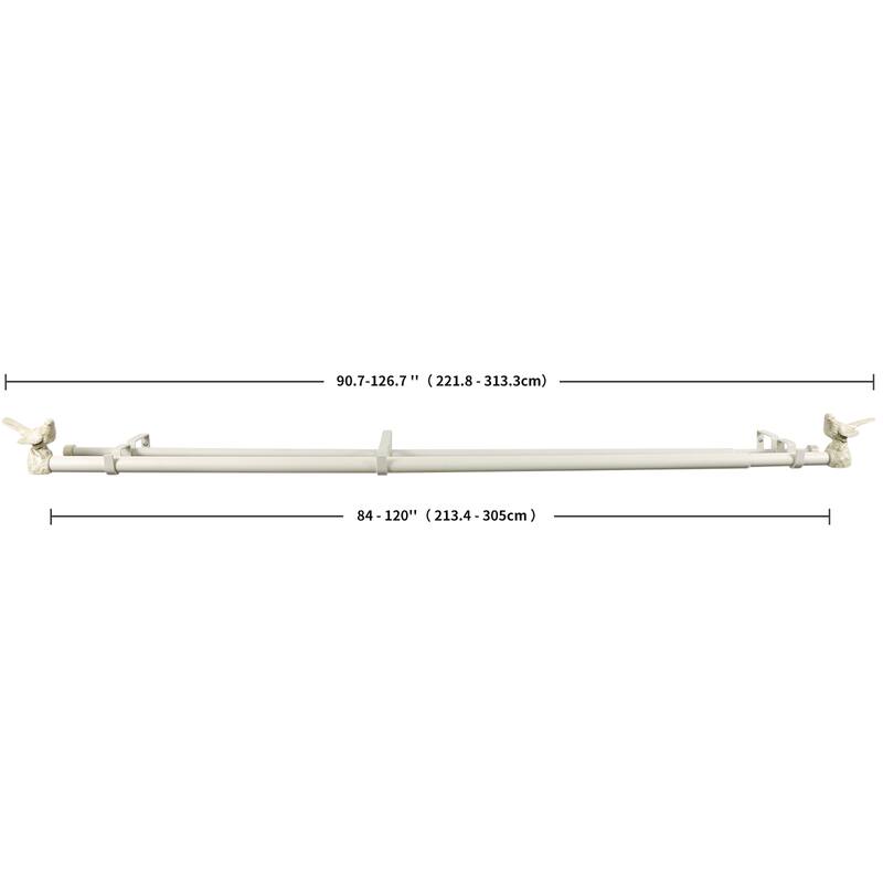 MERIVILLE 1-Inch Diameter Double Window Curtain Rod, Bird Finials
