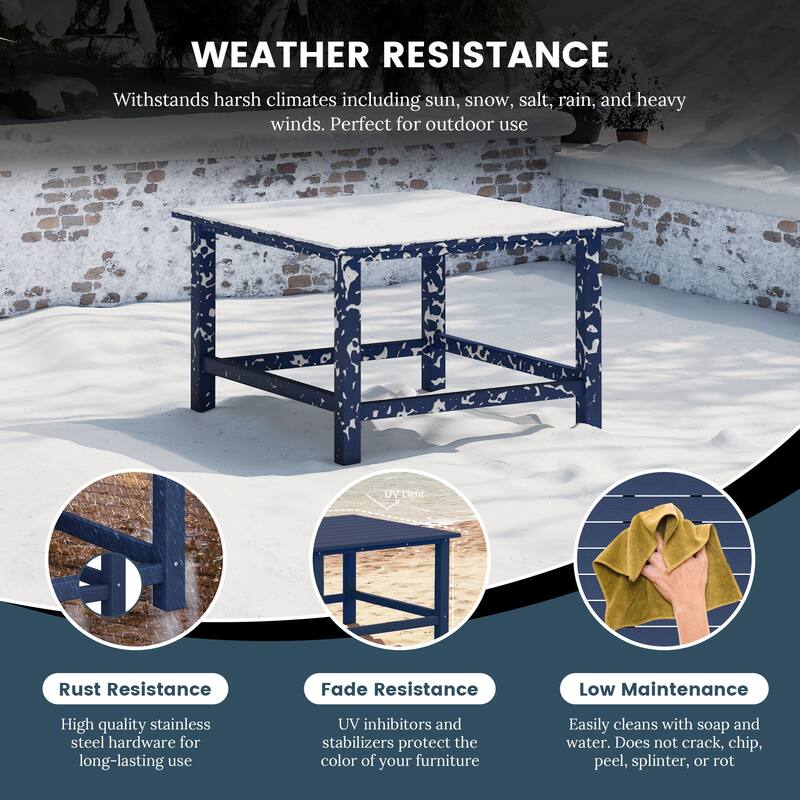 Laguna Outdoor 5-Piece Adirondack Chair With Square Coffee Table Conversation Set