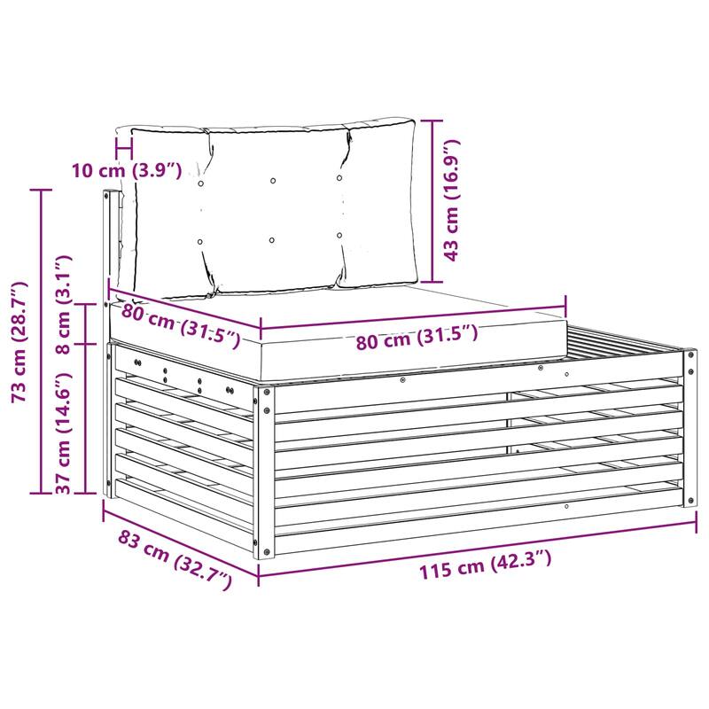 vidaXL Outdoor Sofa Solid Acacia Wood Natural