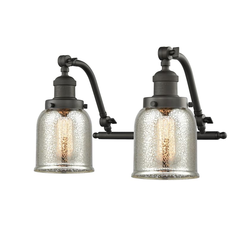 Innovations Lighting Small Bell 2 Light 18" Wide Bathroom Vanity Light - Oil Rubbed Bronze / Silver Plated Mercury