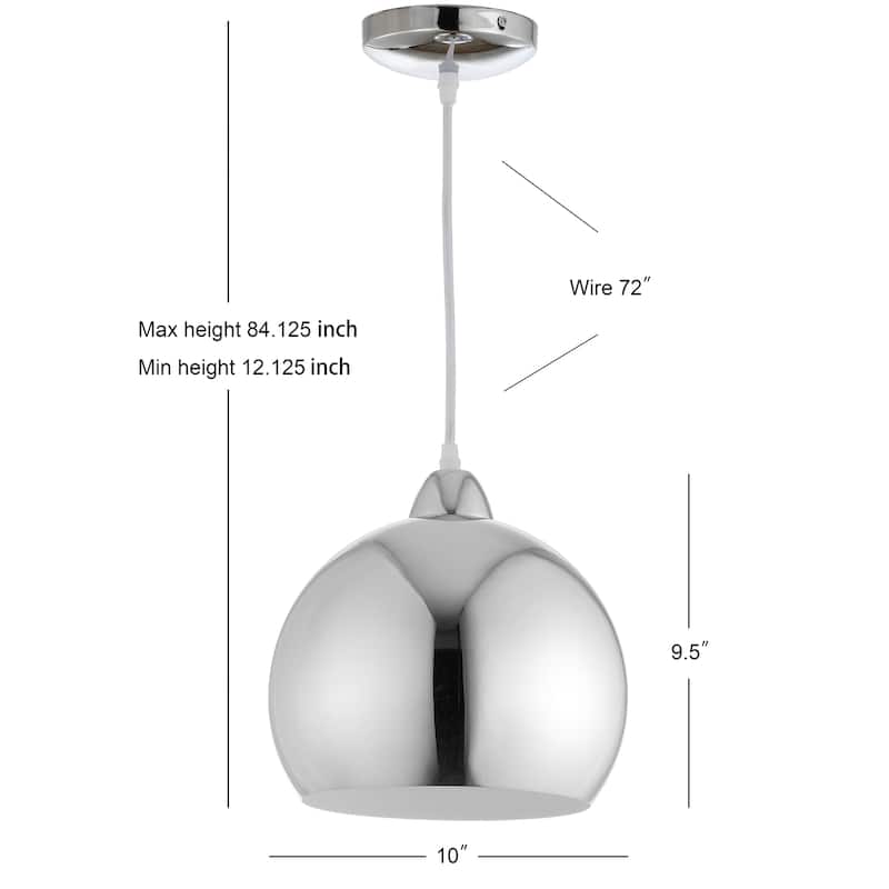 SAFAVIEH Lighting Stella Adjustable 1-Light Led Copper Pendant - 10"x10"x12.1-84.1" - 10Wx10Dx84H