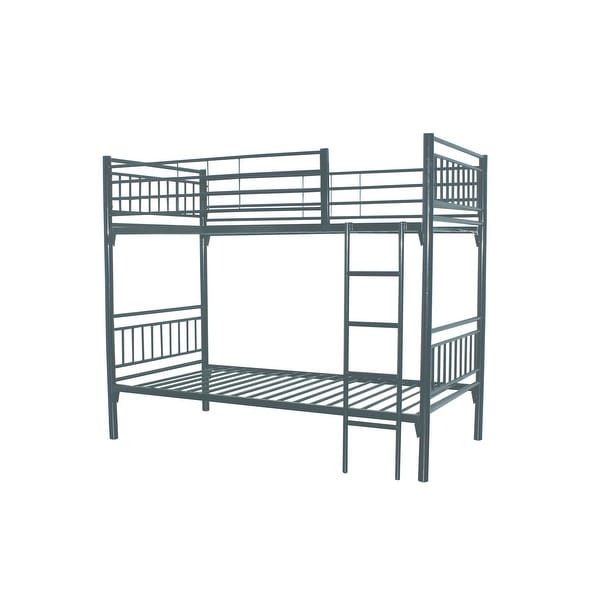bunk/loft twin beds with GREY powder coated metal for kids. Opens flyout.