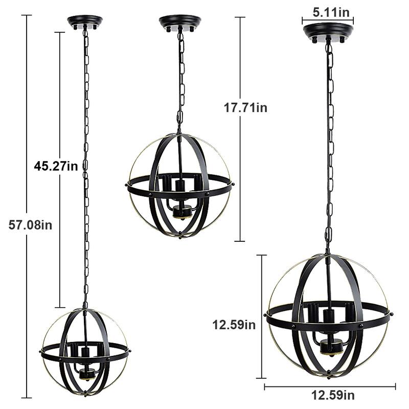 Pendant Light Flush Mounted Adjustable Hanging Ceiling Chandelier Light for Kitchen Island Living Room