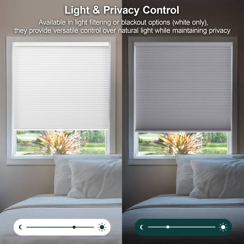 CHICOLOGY Cordless Light Filtering Cellular Shades Morning Mist