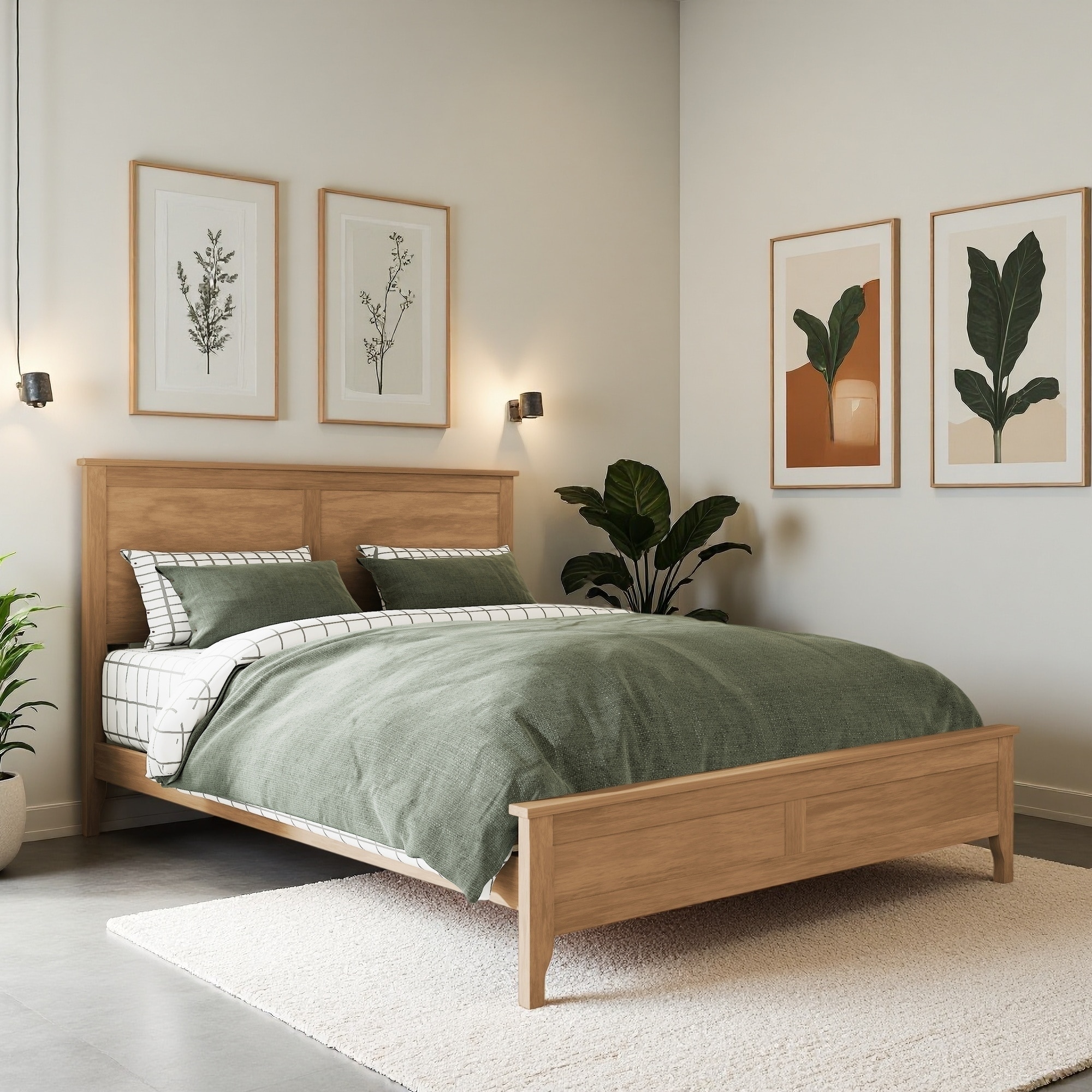 Solid Wood Platform Bed with Wooden Slats Support and No Box Spring Needed