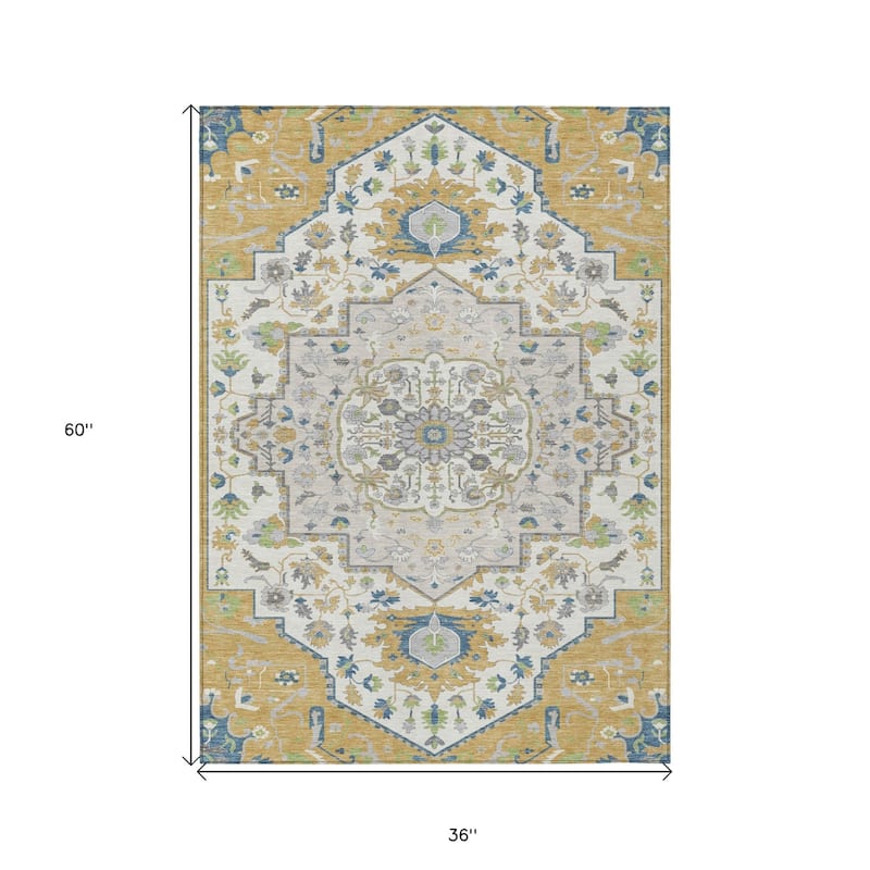 HomeRoots Oriental Traditional Rectangle Outdoor Rug