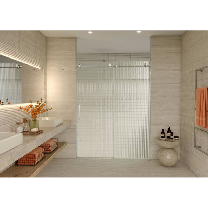 Glass Warehouse FLSLD-60-L Galaxy 78" High x 60" Wide Sliding - Brushed Nickel