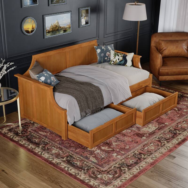 Cambridge Twin Wood Daybed with Set of 2 Drawers
