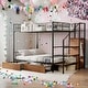 preview thumbnail 2 of 26, Multiple Features and Sturdy Design Twin Over Full Metal Bunk Bed with Drawer and Lateral Storage Ladder and Wardrobe,