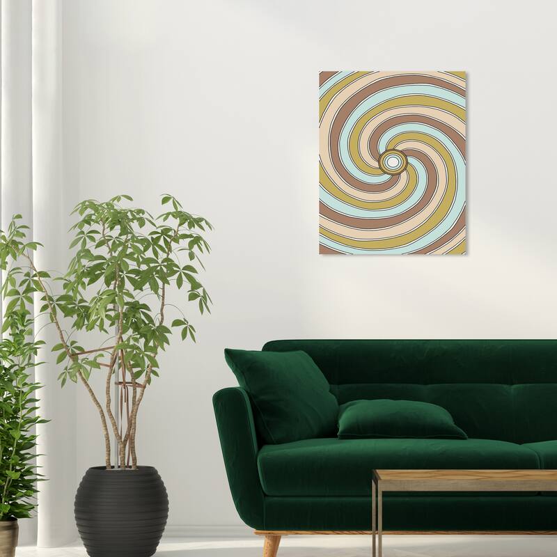 Wynwood Studio Canvas Abstract Spiral Disco Brown Modern & Contemporary Wall Art Canvas Print - 20 x 24