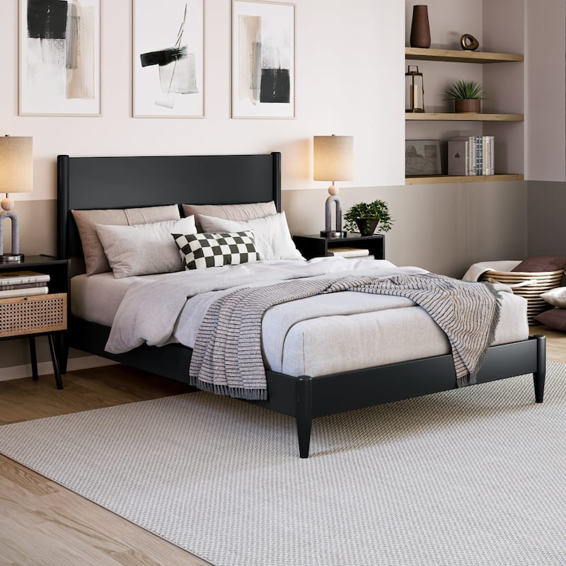 Pasadena Solid Wood Low Profile Platform Bed - Black - Full