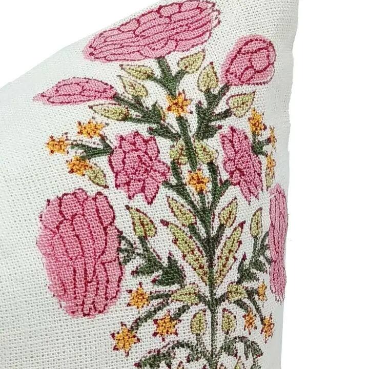 Decorative Off white linen cushion cover - Swadesh