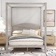 preview thumbnail 10 of 16, Full Size Canopy Platform Bed with Headboard and Support Legs Grey Wash
