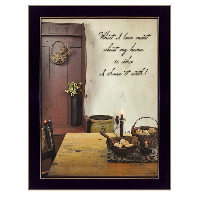 TrendyDecor4U Traditional "What I love Most" Framed Print Wall Art by Susan Boyer
