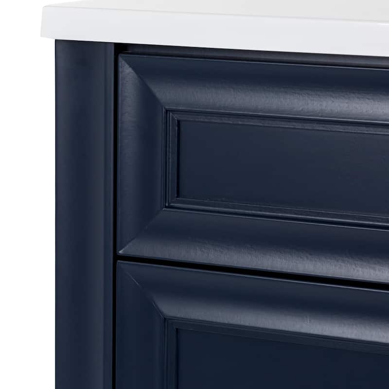 Spring Mill Cabinets Nimay 48.5" Bathroom Vanity With 1-Door Cabinet, 4 Drawers, and White Sink Top