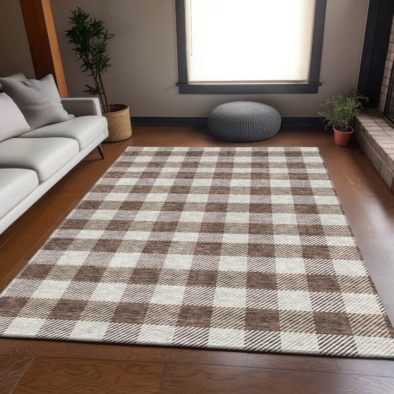 Premium Washable Super Soft Plaid Mayfield Rug