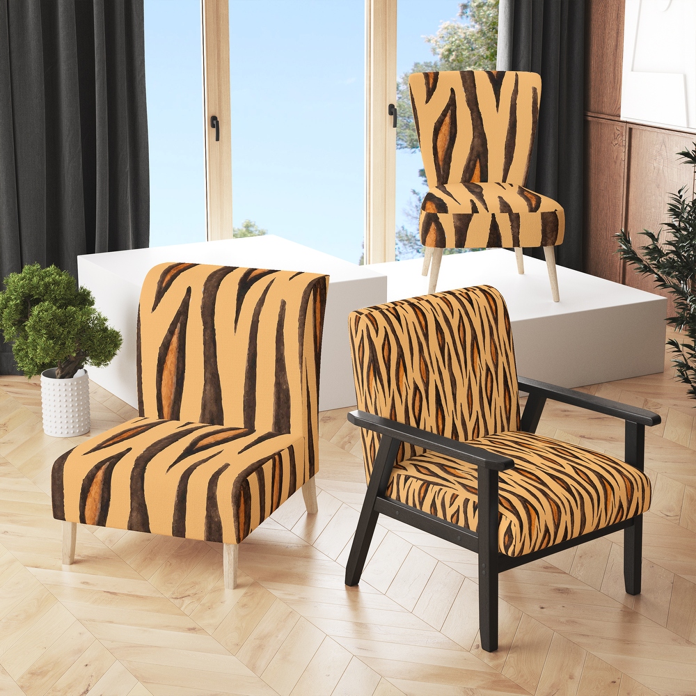 Orange print accent 2025 chair