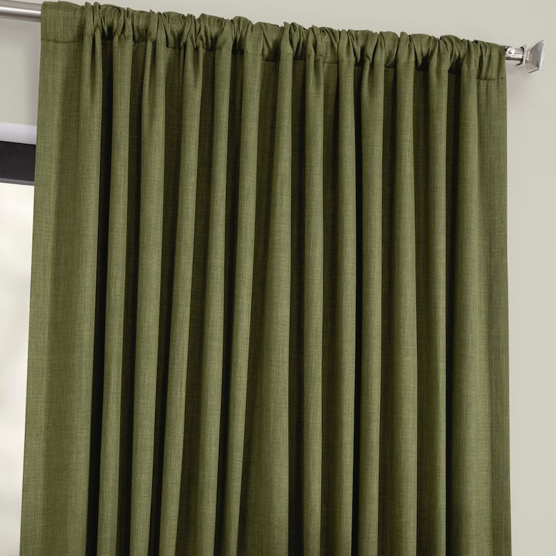 Exclusive Fabrics Faux Linen Extra Wide Room Darkening Curtain Panel