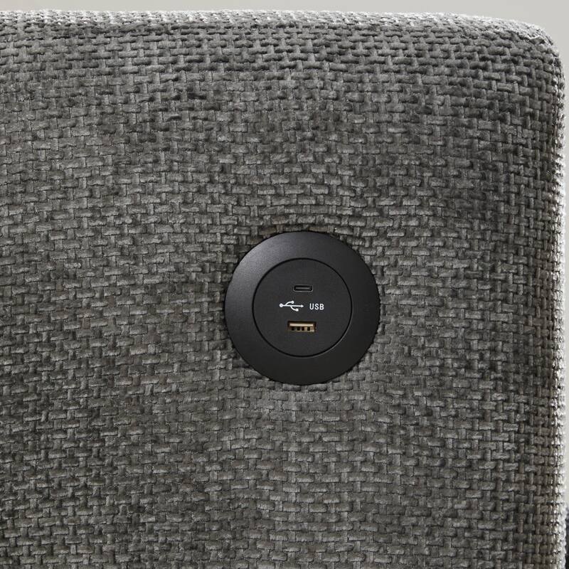 42*33" Chenille Single Sofa Armchair Wide Seat Dual Charger 2 Colors