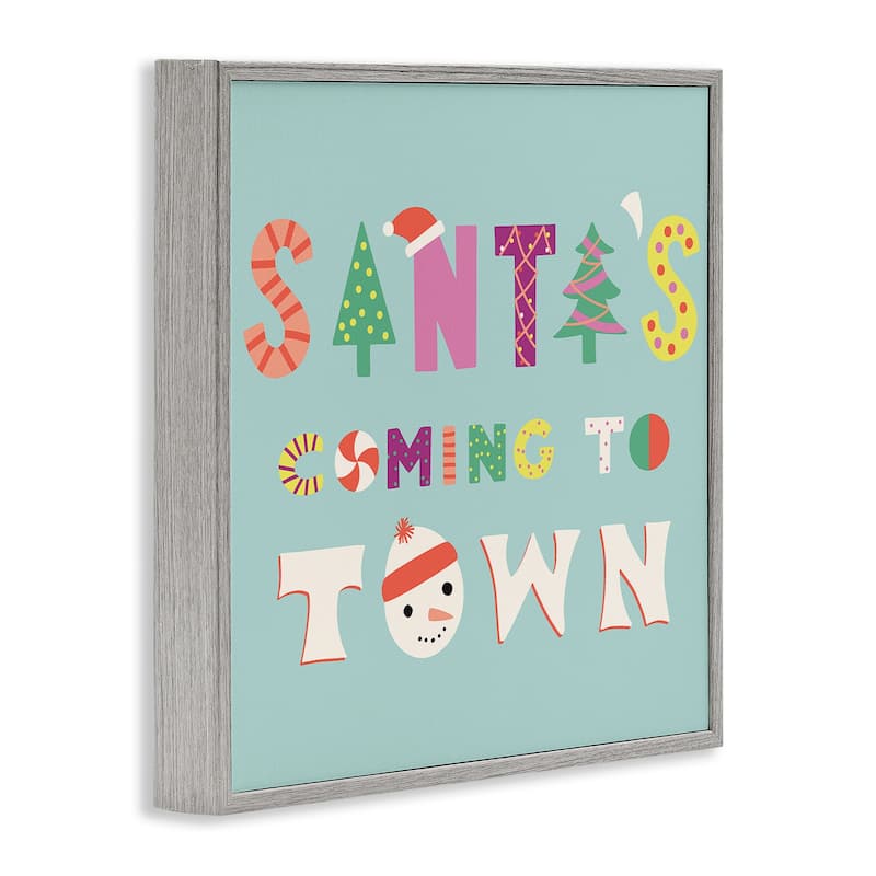 Stupell Whimsical Santa's Coming To Town Framed Giclee Art Design By Sazerelli Designs
