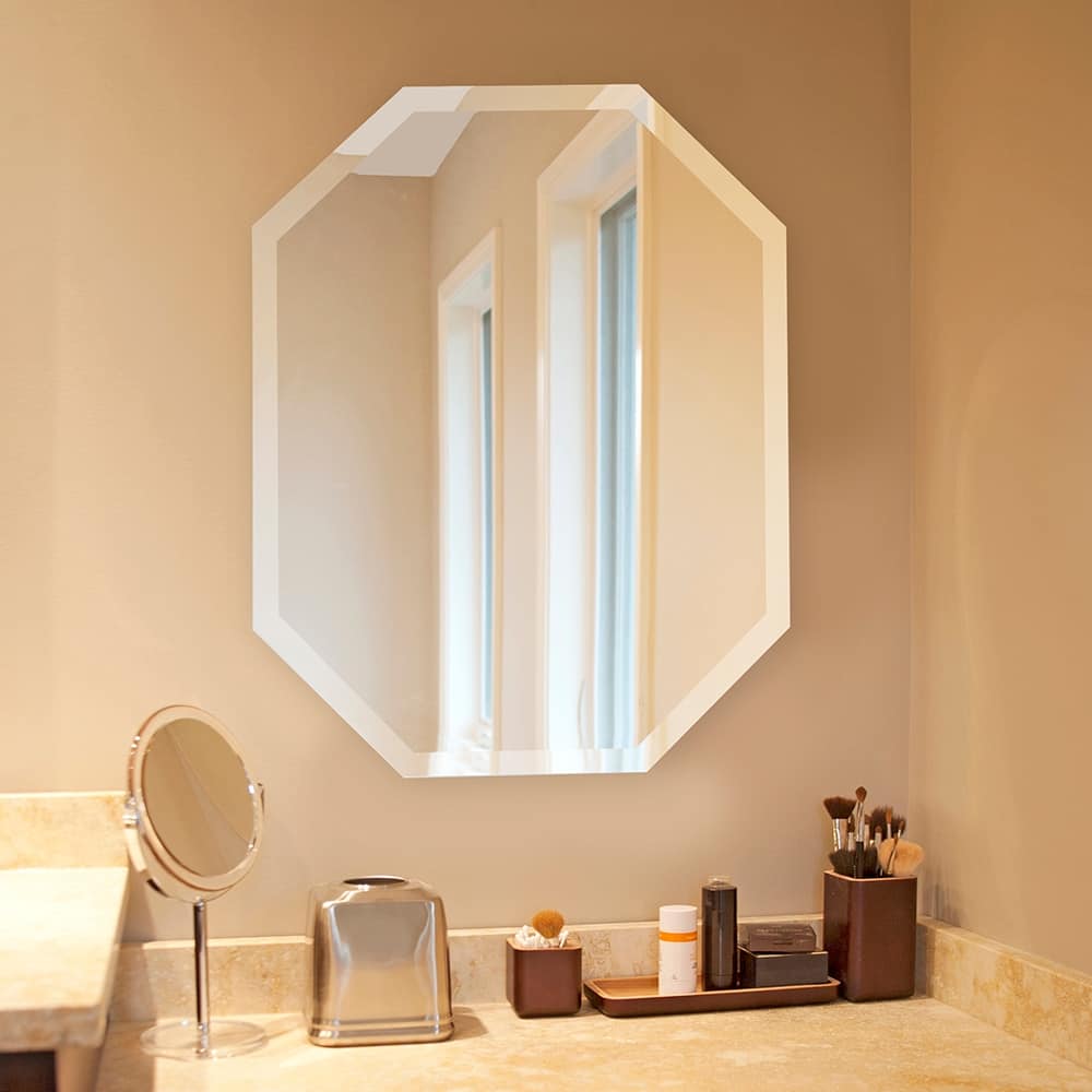 Allan Andrews Frameless Decorative Beveled Octagonal Wall Mirror - 22 x 28
