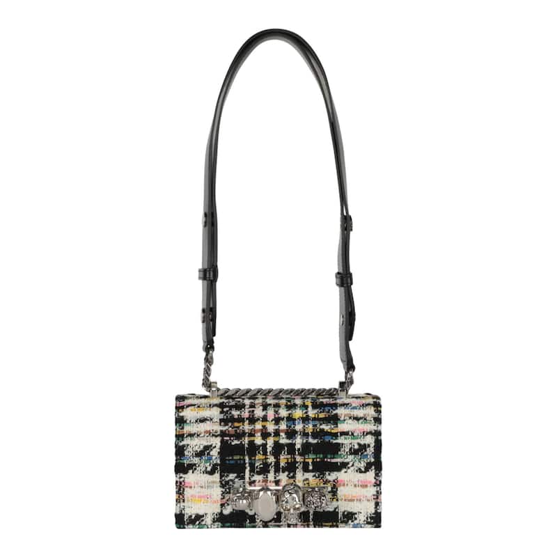 Alexander McQueen Mini Jewelled Tweed Shoulder Bag - Multi
