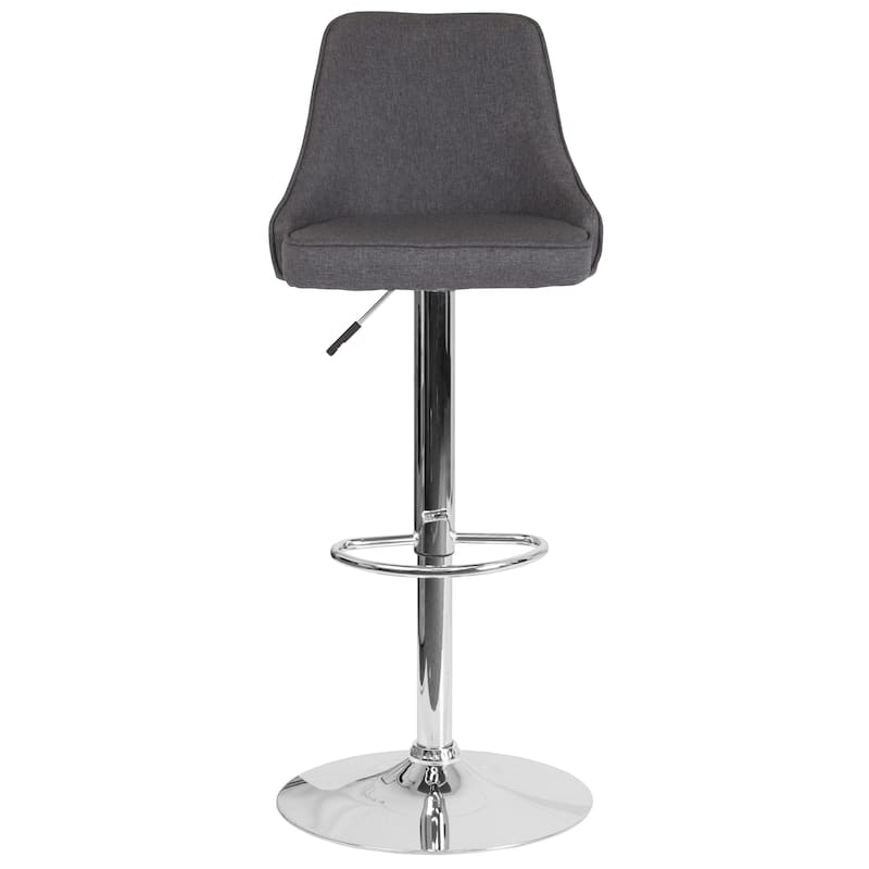 Modern Height-adjustable Chrome Barstool - 18"W x 19"D x 35.75" - 44.25"H - 18"W x 19"D x 35.75" - 44.25"H