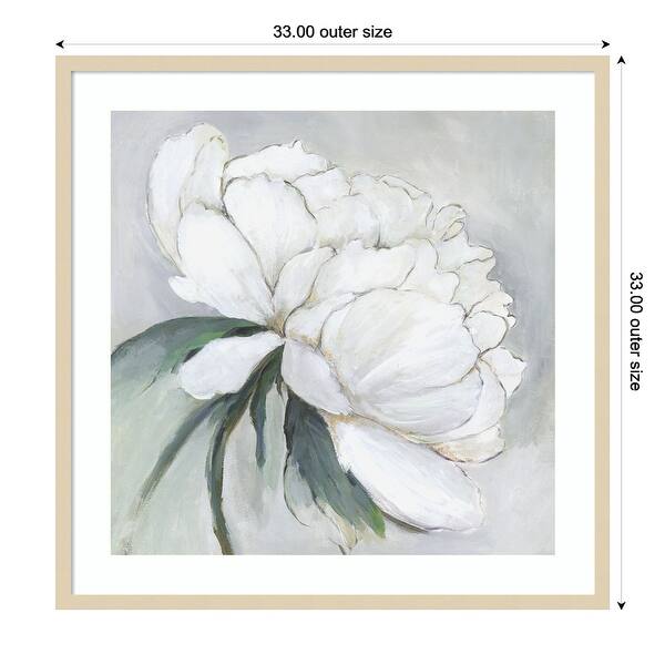 White Floral Bloom II by Asia Jensen Wood Framed Wall Art Print ...