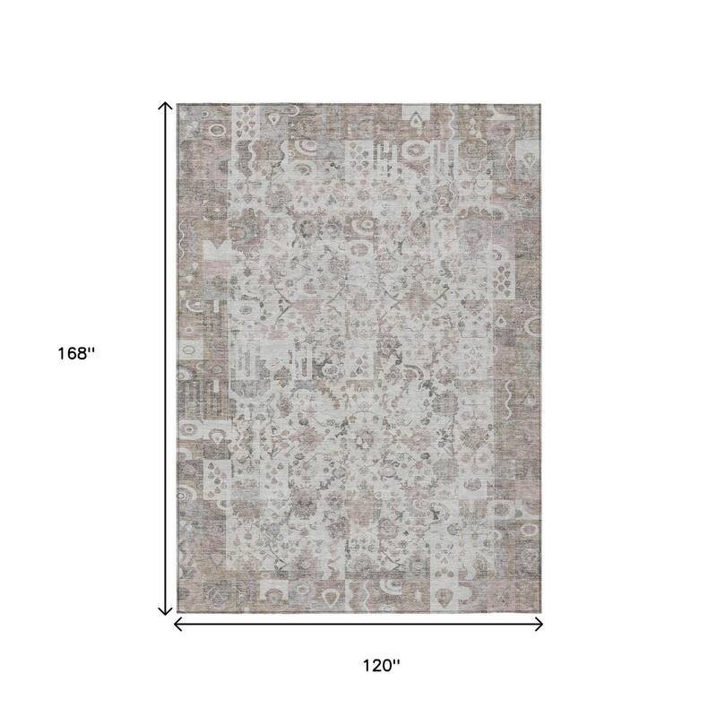 HomeRoots Patchwork Traditional Rectangle Outdoor Rug