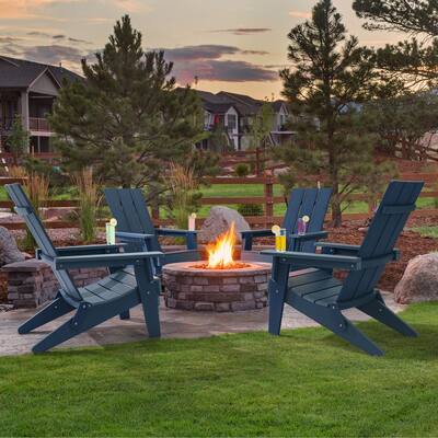 LIVOOSUN Foldable Adirondack Chair, Weather Resistant Chair-Set of 4