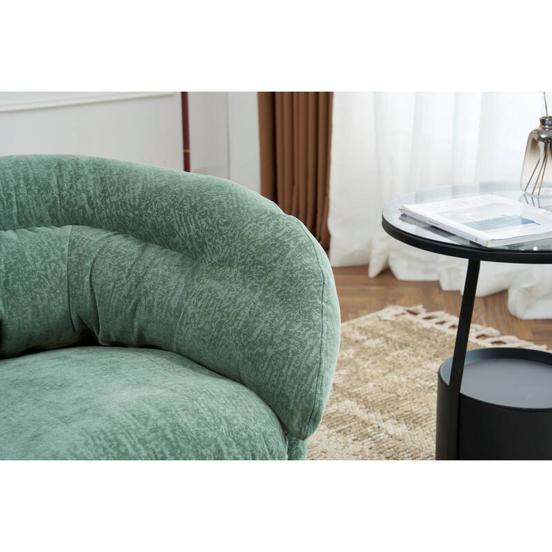 Ergonomic Chenille Office Chair Swivel Chair, Rotating Chair Club Chair Accent Chair with Removable Cushion