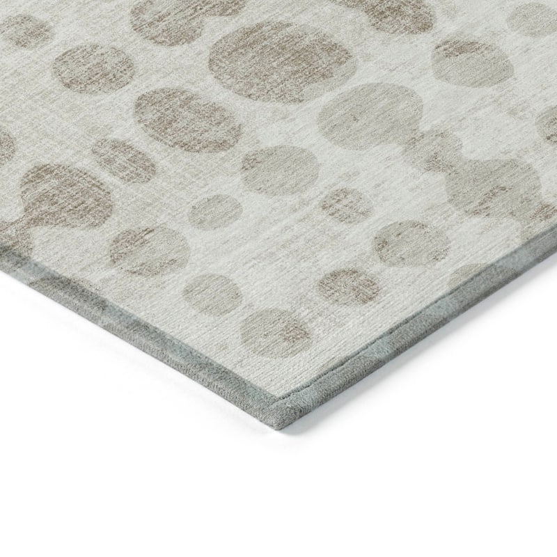 Machine Washable Indoor/ Outdoor Chantille Dots Abstract Rug