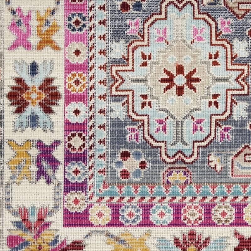 HomeRootsFloral Bohemian Rectangle Area Rug - 118' X '94' X '0.5