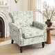 preview thumbnail 36 of 131, Mid-Century Modern Accent Chairs with Nailhead Trim 1 Piece - Rococo Green/ Chenille