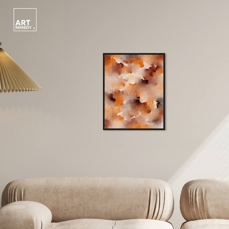 Art Remedy Dried Peach In Caramel Syrup Framed Watercolor Boho Abstracts