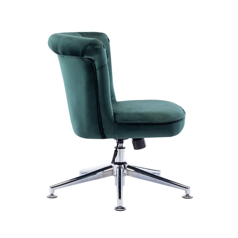 Porthos Home Quoba Tufted Velvet Office Chair, Castors and Footers Both Included