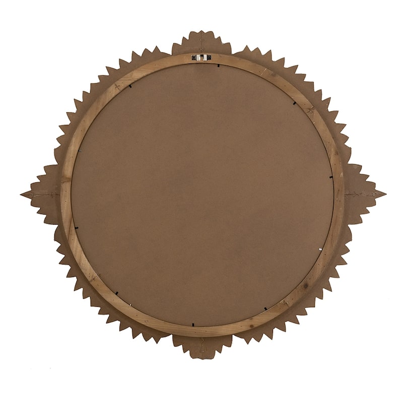 35.5"x 31.5" Round MDF Wall Mirror with Ornate Gold Frame