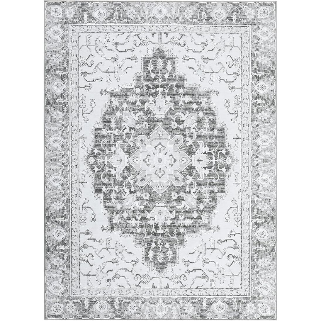 【正規通販】 GIMMYFIVE Washable Vintage Area Rug, Print Soft Foldable 菓子