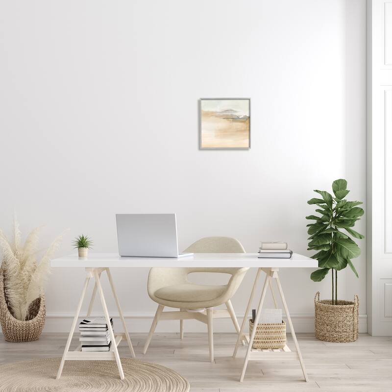 Stupell Cinnamon Shores Abstract Landscape Soft Neutral Tones Framed Wall Art - Tan