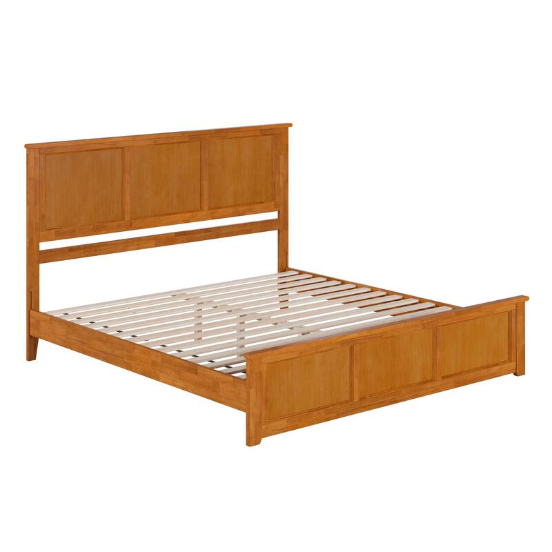Charlotte Solid Wood Low Profile Platform Bed with Matching Footboard - Light Toffee - King