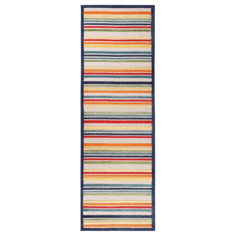 Superior Coastal Stripe Geometric Modern Indoor Outdoor Area Rug