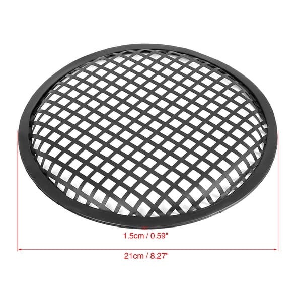 X AUTOHAUX 2pcs 4 Car Metal Audio Speaker Cover Black Glossy Mesh Subwoofer Grill Horn Guard Decorative Circle Grille Protector Gold Tone