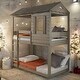 preview thumbnail 8 of 12, Rustic Twin Over Twin Bunk Bed with Built-in Ladder ,Guardrails