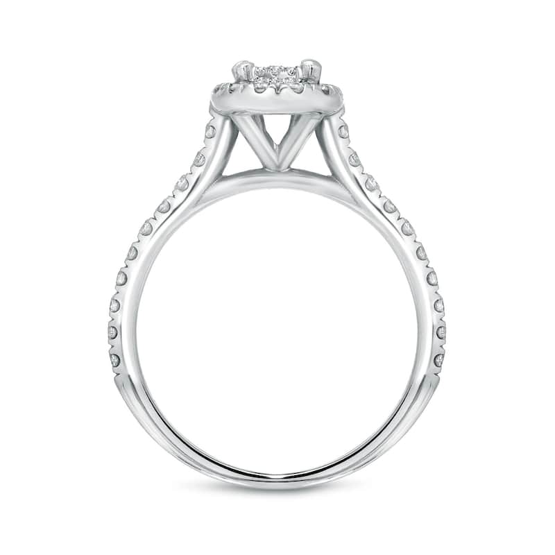Auriya 3/4ctw Oval Halo Diamond Engagement Ring Set 14k Gold